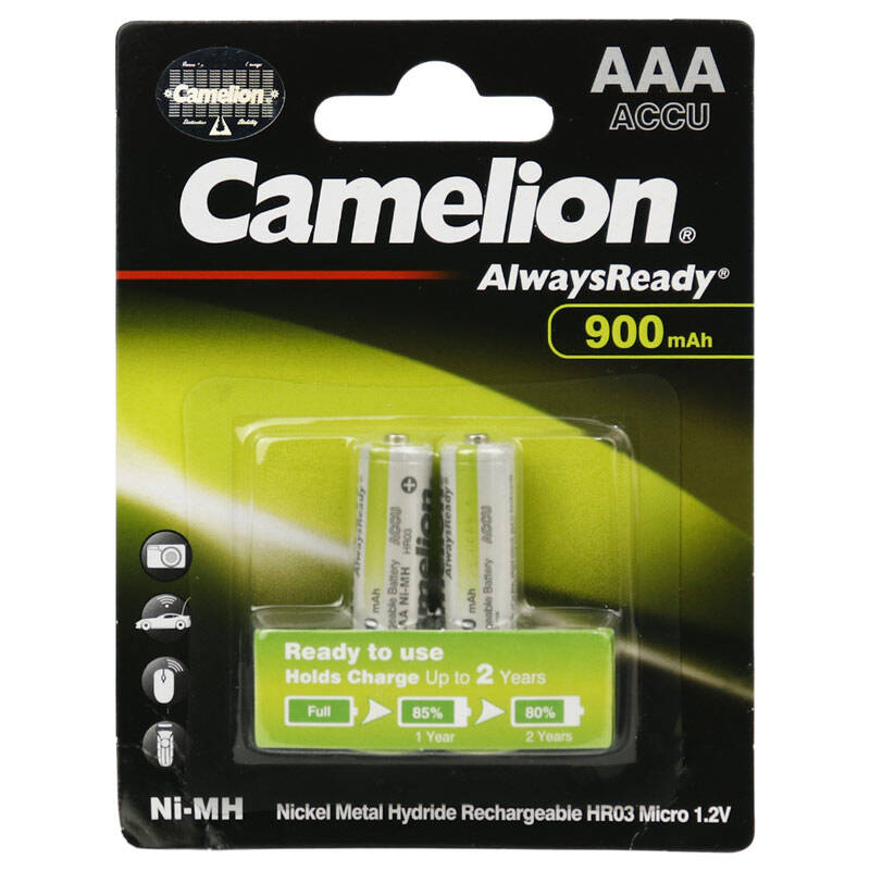باتری ۲ تایی نیم قلمی شارژی Camelion HR03 1.2V AAA 900mAh
