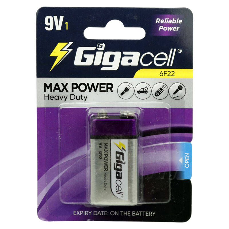 باتری کتابی گیگاسل Gigacell Max Power Heavy Duty 6F22 9V