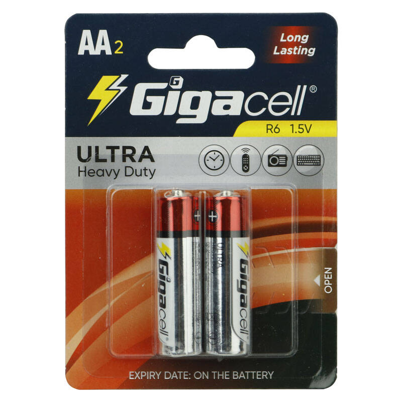 خرید باتری دوتایی قلمی Gigacell Ultra Heavy Duty R6 1.5V AA