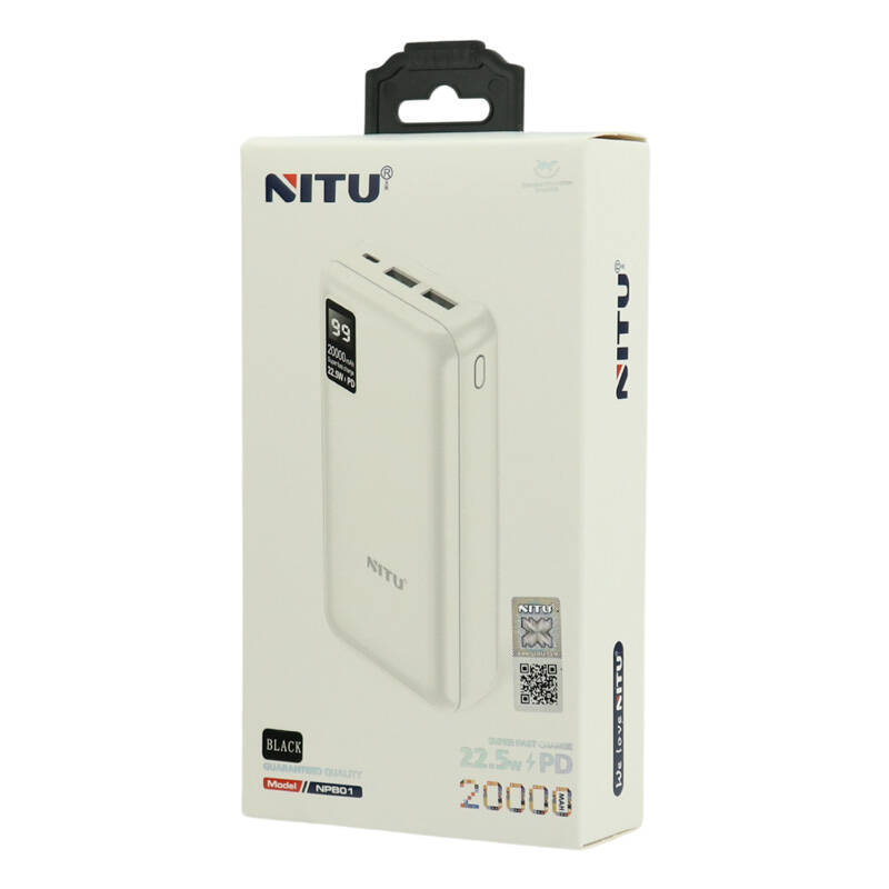 خرید پاور بانک فست شارژ ۲۰۰۰۰ نیتو Nitu NPB01 QC4.0 PD 22.5W