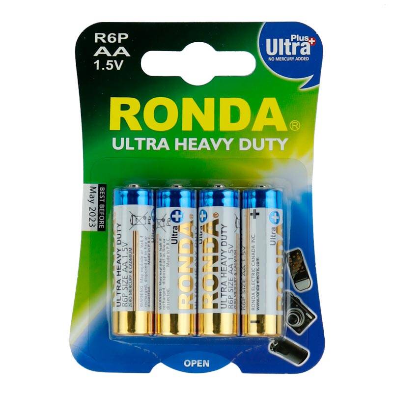 خرید باتری چهارتایی قلمی Ronda Ultra Plus Heavy Duty AA R6P بسته ۴۰ عددی