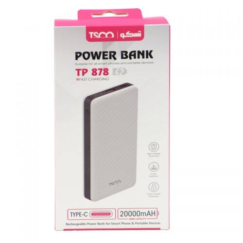 خرید پاور بانک فست شارژ ۲۰۰۰۰ تسکو TSCO TP 878 QC3 PD 18W