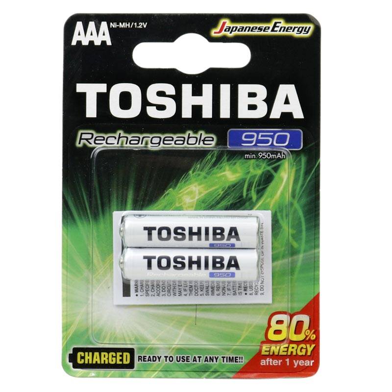 خرید باتری دوتایی نیم قلم شارژی Toshiba TNH-03GAE BP-2C AAA 950mAh