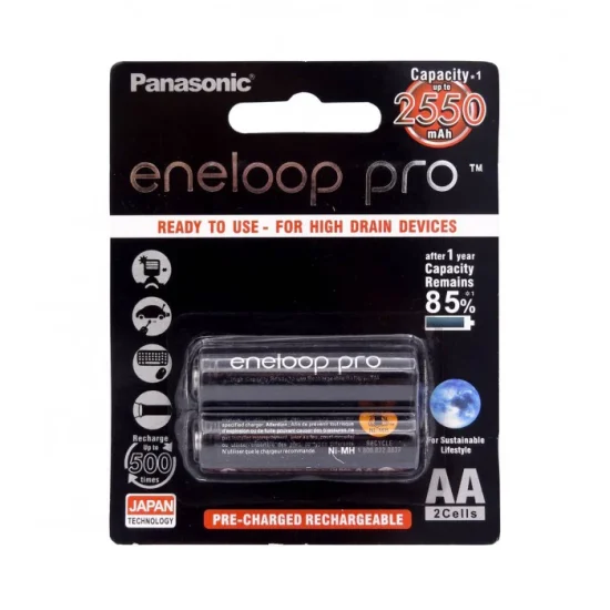 باتری ۲ تایی قلمی شارژی Panasonic Eneloop BK-3HCDE