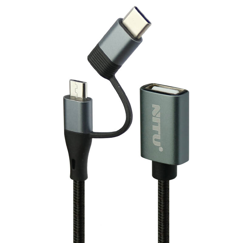 کابل تبدیل Nitu NT-CN21 OTG USB To MicroUSB / Type-C