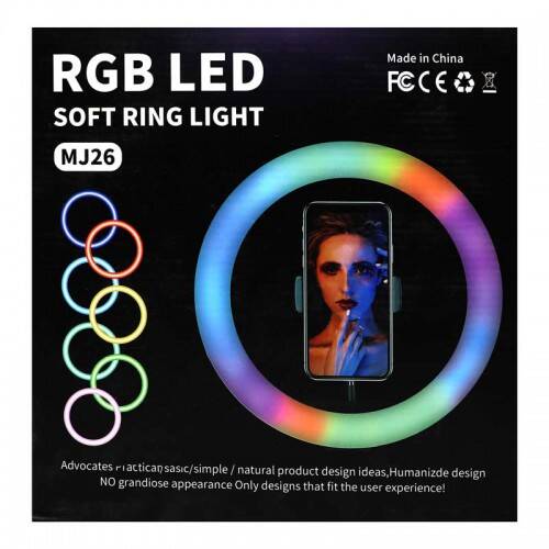 رینگ لایت پایه دار MJ26 Soft Ring Light RGB LED