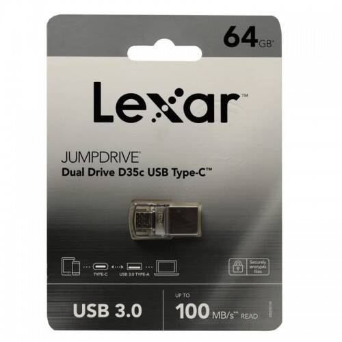 فلش ۶۴ گیگ لکسار Lexar JumpDrive D35c OTG Type-C USB3.0
