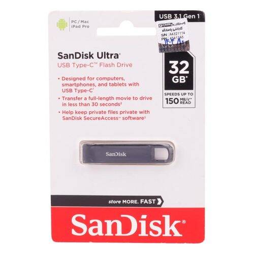 فلش ۳۲ گیگ سن دیسک SanDisk Ultra OTG Type-C