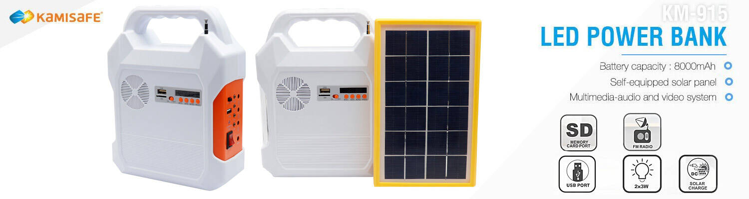 پاوربانک و اسپیکر بلوتوثی خورشیدی Kamisafe KM-915 