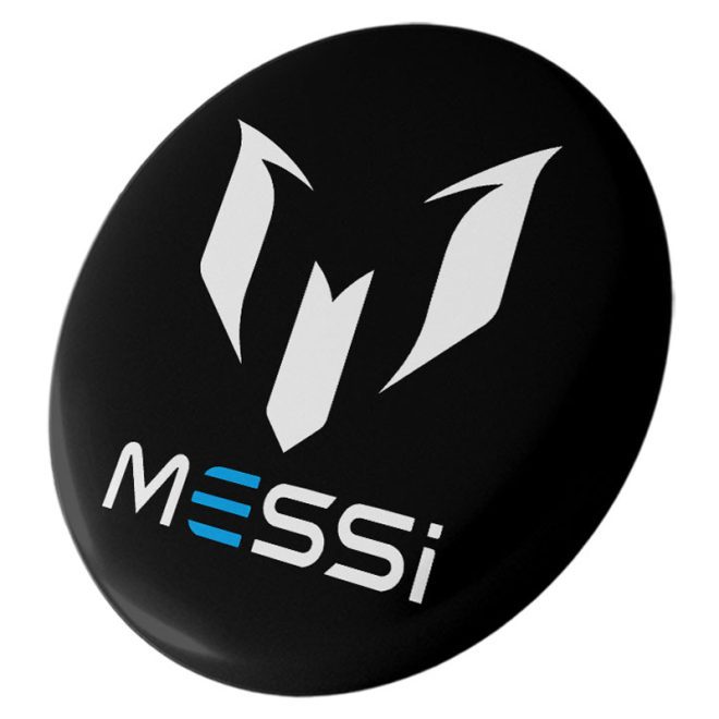 پیکسل سنجاقی لوگو Messi زمینه مشکی