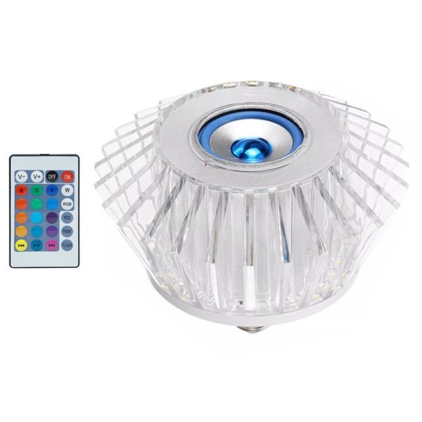 لامپ LED اسپیکر دار بلوتوثی Crystal Light ۲۴W E27 + ریموت کنترل