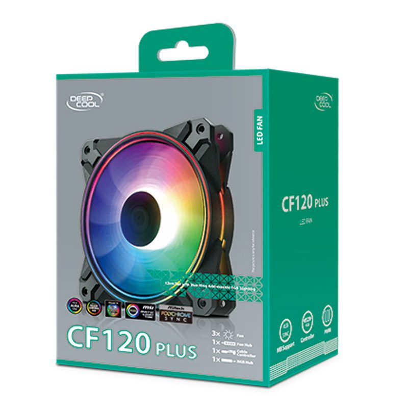 فن کیس دیپ کول ۱۲*۱۲ DeepCool CF120 PLUS بسته ۳ عددی