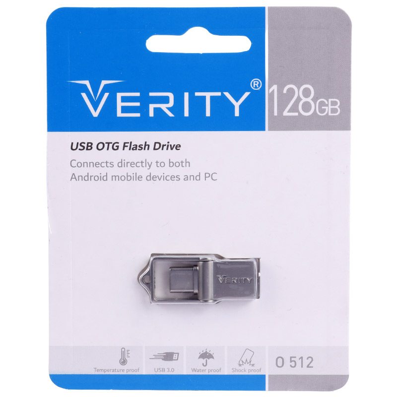 فلش 128 گیگ وریتی Verity O512 OTG Type-C USB3.0