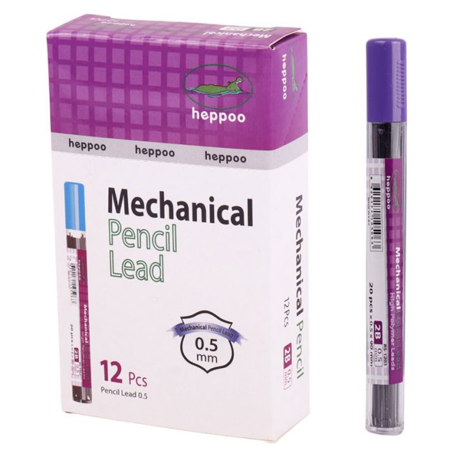 نوک مداد نوکی Heppoo RS-1203 0.5mm 2B بسته ۱۲ عددی