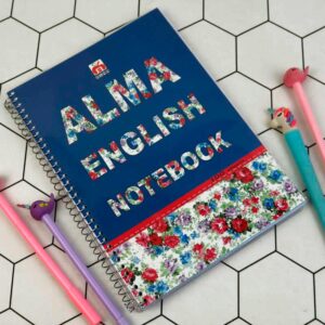 دفتر سیمی ۱۰۰ برگ ۲ خط طرح دار نهال آلما کد ۷۱۳۲