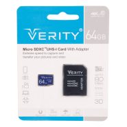 رم میکرو ۶۴ گیگ وریتی Verity U3 C10 80MB/s + خشاب