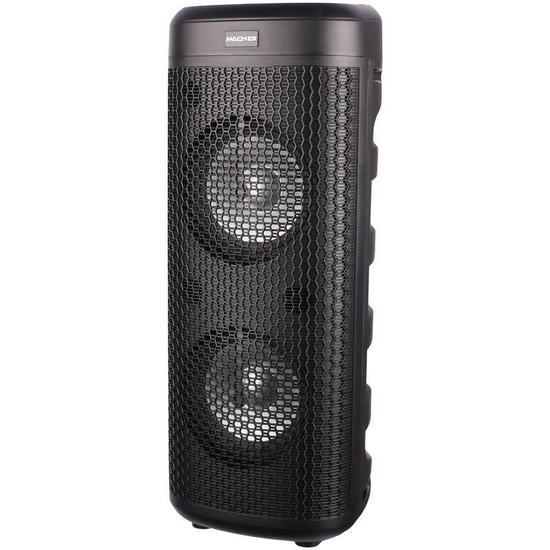 اسپیکر چمدانی بلوتوثی رم و فلش خور macher mr-810 + میکروفون و ریموت کنترل