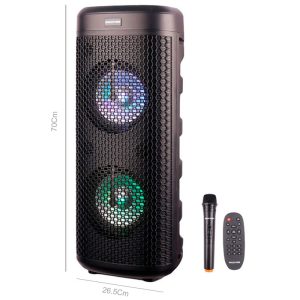 اسپیکر چمدانی بلوتوثی رم و فلش خور macher mr-810 + میکروفون و ریموت کنترل
