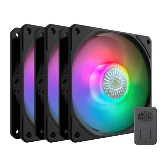 فن کیس کولر مستر ۱۲*۱۲ cooler master sickleflow 120 argb بسته ۳ عددی