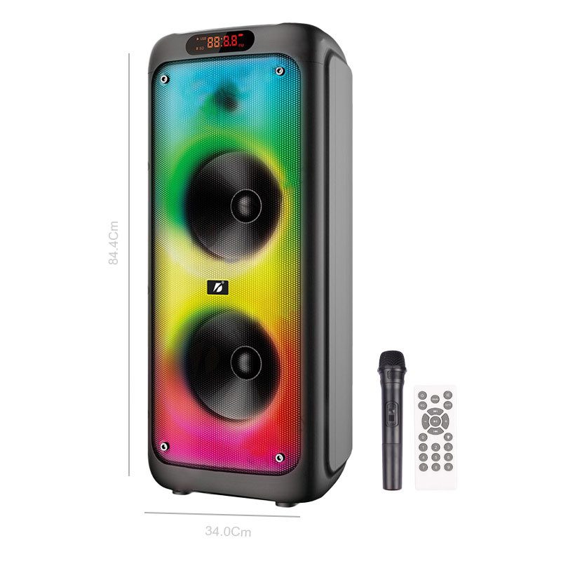اسپیکر چمدانی بلوتوثی رم و فلش خور Brodu BTS-1387 + میکروفون و ریموت کنترل