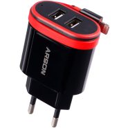 شارژر سیم وصل آیفونی arson an-06 + دو پورت usb