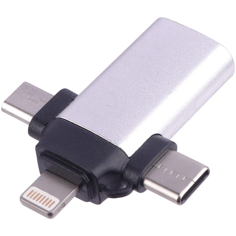 تبدیل jh-0519 otg usb to microusb / lightning / type-c تبدیل jh-0519 otg usb to microusb / lightning / type-c