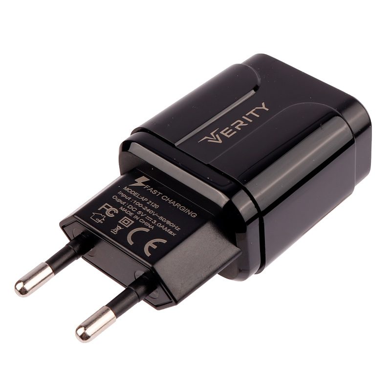 شارژر دیواری فست شارژ verity ap-2120 qc3.0 3a 18w + کابل تایپ سی شارژر دیواری فست شارژ verity ap-2120 qc3.0 3a 18w + کابل تایپ سی