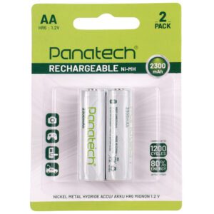 باتری دوتایی قلمی شارژی panatech rechargeable ni-mh hr6 aa 2300mah