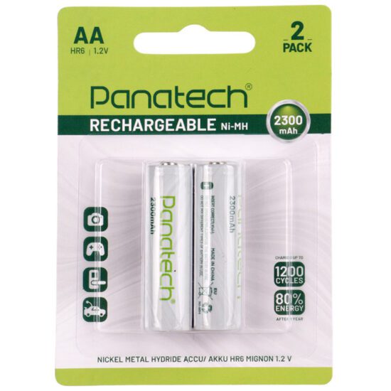 باتری دوتایی قلمی شارژی panatech rechargeable ni-mh hr6 aa 2300mah