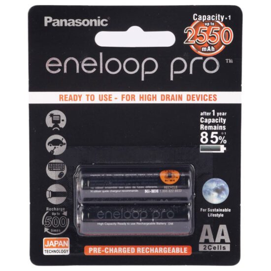 باتری دوتایی قلمی شارژی panasonic ni-mh aa 2550mah