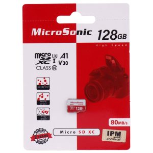 رم میکرو 128 گیگ میکروسونیک microsonic 533x a1 v30 u3 c10 80mb/s