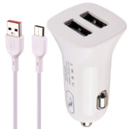 شارژر فندکی فست شارژ sky dolphin sz08 2.4a 12w + کابل تایپ سی