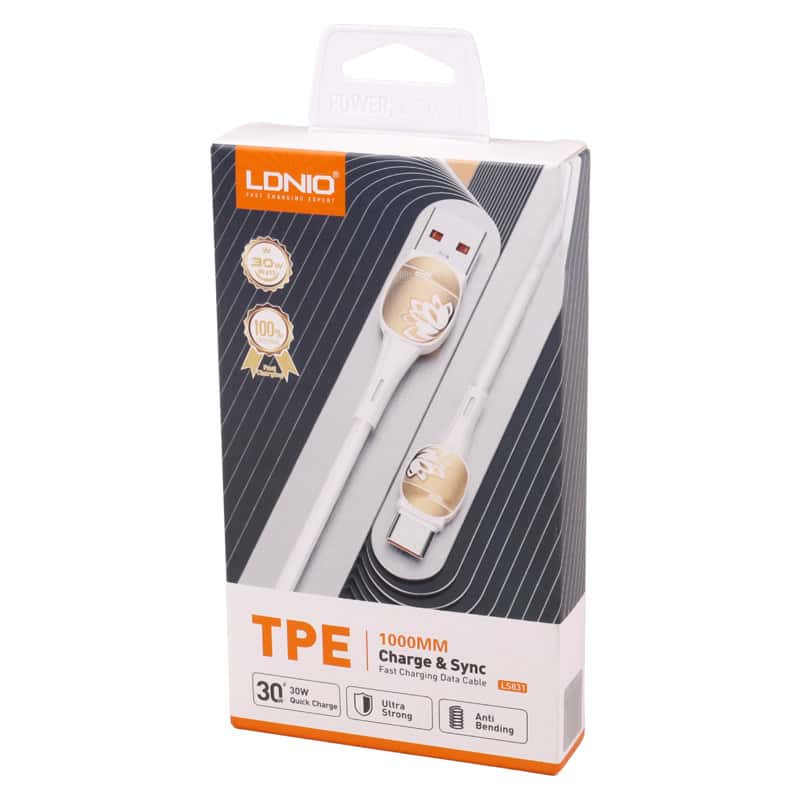 کابل آیفونی فست شارژ ldnio ls831 30w 1m کابل آیفونی فست شارژ ldnio ls831 30w 1m