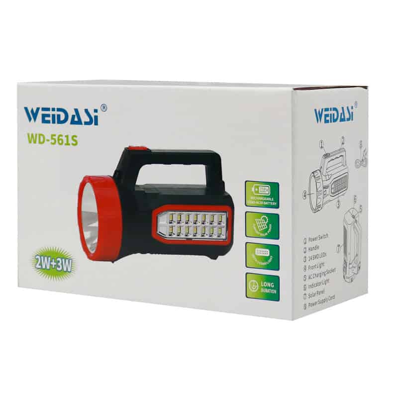 چراغ قوه شارژی خورشیدی ویداسی weidasi wd-561s چراغ قوه شارژی خورشیدی ویداسی weidasi wd-561s