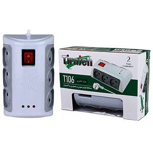 محافظ برق کامپیوتر و صوتی تصویری 6 خانه تیراژه T106 با کابل 1.8 متری