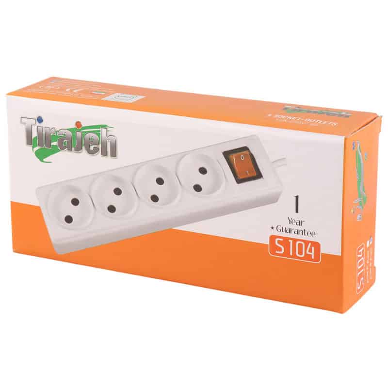 چند راهی 4 خانه تیراژه S104 با کابل 5 متری