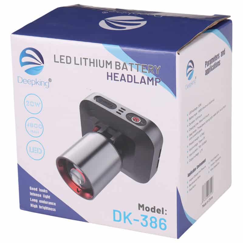 چراغ قوه پیشانی هدلایت شارژی Deepking DK-386 چراغ قوه پیشانی هدلایت شارژی Deepking DK-386