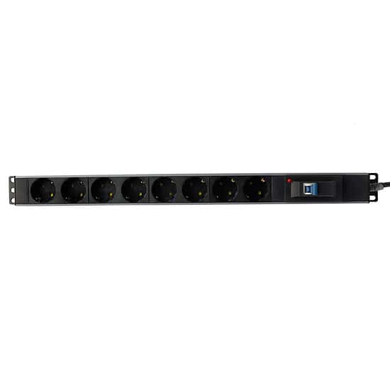 چند راهی 8 خانه ارت دار پارت الکتریک PE2266 Rack Mount با کابل 1/8 متری