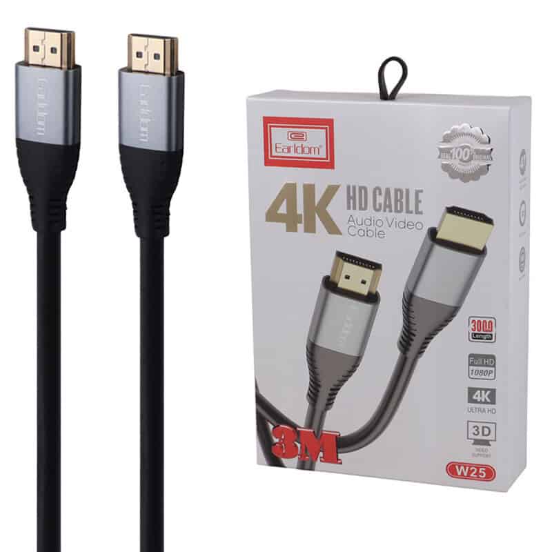 کابل HDMI 4K ارلدام ET-W25 طول 3 متر کابل HDMI 4K ارلدام ET-W25 طول 3 متر
