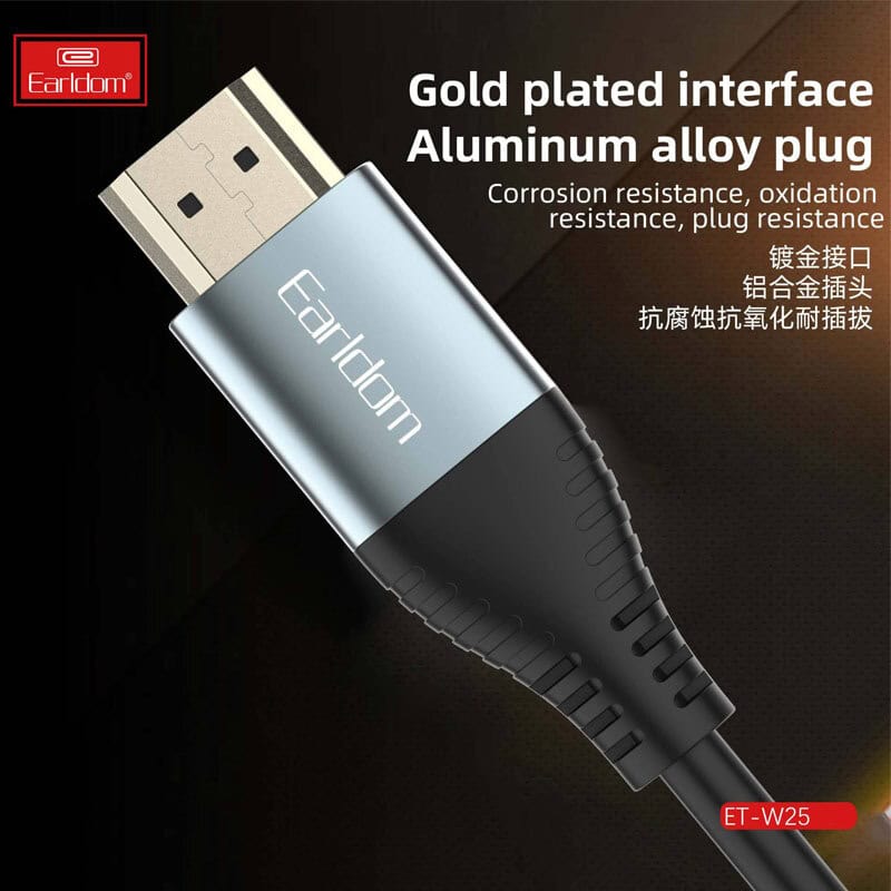 کابل HDMI 4K ارلدام ET-W25 طول 3 متر کابل HDMI 4K ارلدام ET-W25 طول 3 متر
