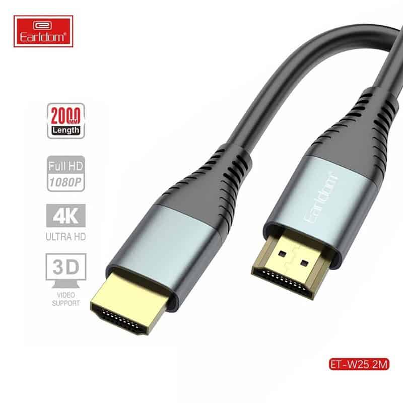 کابل HDMI 4K ارلدام ET-W25 طول 3 متر کابل HDMI 4K ارلدام ET-W25 طول 3 متر
