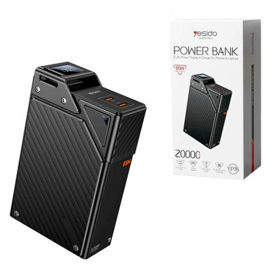 پاور بانک فست شارژ یسیدو YP76 PD 65W ظرفیت 20000 میلی آمپر ساعت