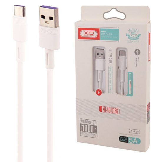 کابل تایپ سی فست شارژ 5 آمپر ایکس او XO-NB-Q166 طول 1 متر