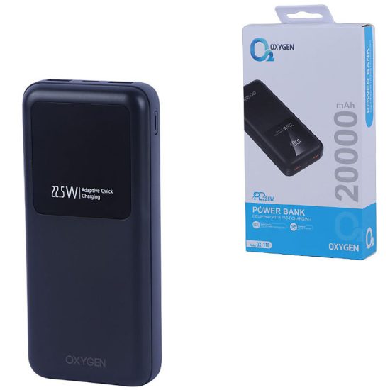 پاور بانک فست شارژ اکسیژن OX-110 PD 22.5W ظرفیت 20000 میلی آمپر ساعت