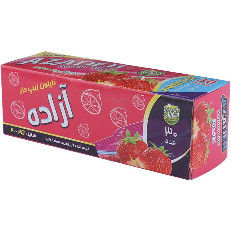 زیپ کیپ پک دار آزاده سایز 25*20 سانتی متر بسته 30 عددی
