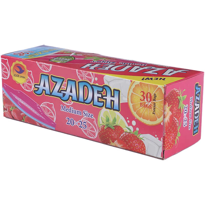 زیپ کیپ پک دار آزاده سایز 25*20 سانتی متر بسته 30 عددی
