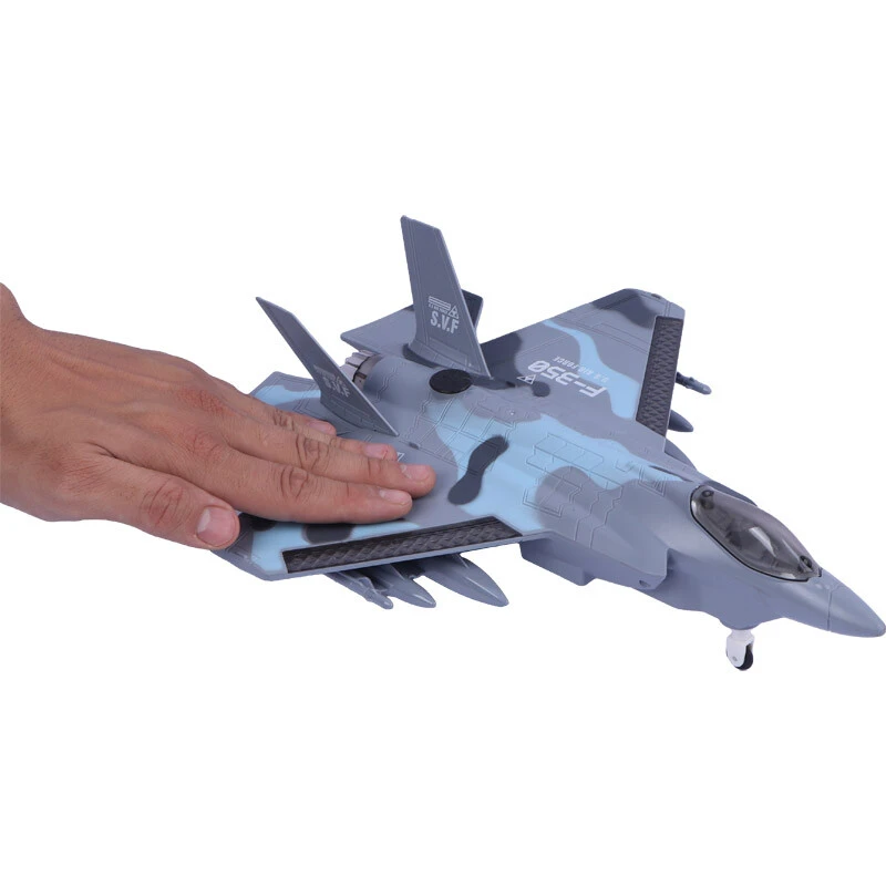 هواپیما جنگنده اسباب بازی کنترلی شارژی موزیکال دودزا Zi Di Toys F-350 Military کد 301383