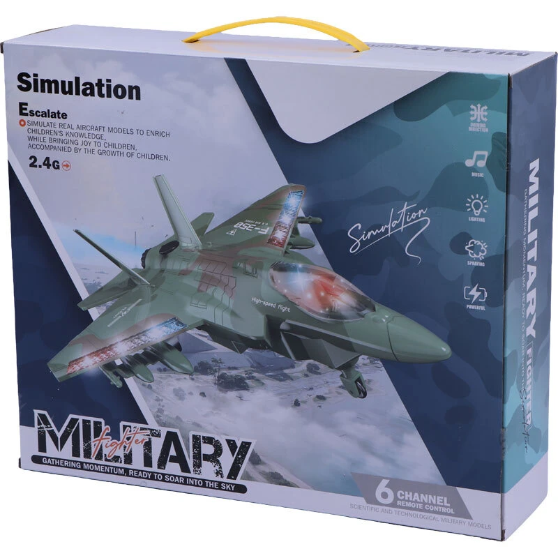 هواپیما جنگنده اسباب بازی کنترلی شارژی موزیکال دودزا Zi Di Toys F-350 Military کد 301383