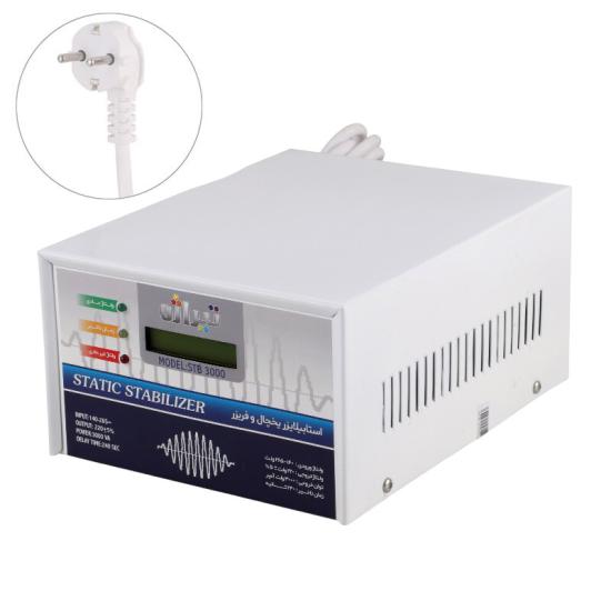 استابلایزر یخچال و فریزر 2 خانه ارت دار تیراژه STB 3000 با کابل 1.6 متری