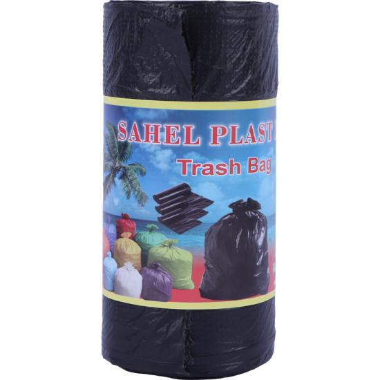 کیسه زباله رولی مشکی ساحل سایز 70*55 سانتی متر بسته 400 گرمی